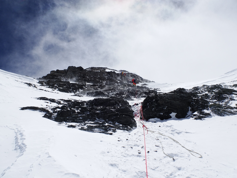 Approaching the summit of Mount Lhotse, the world’s fourth-tallest mountain.